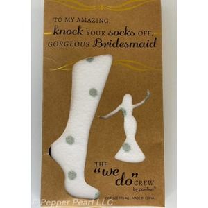 Bridesmaid Gift Socks Knock Your Socks Off Gorgeous One Size Hand Made Polka Dot